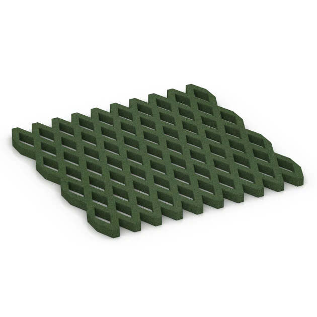 Safety Grass Grid Mat von WARCO im Farbdesign Grass green mit den Abmessungen 100 x 100 x 4 cm. Produktfoto von Artikel 7011 in der Aufsicht von schräg vorne.