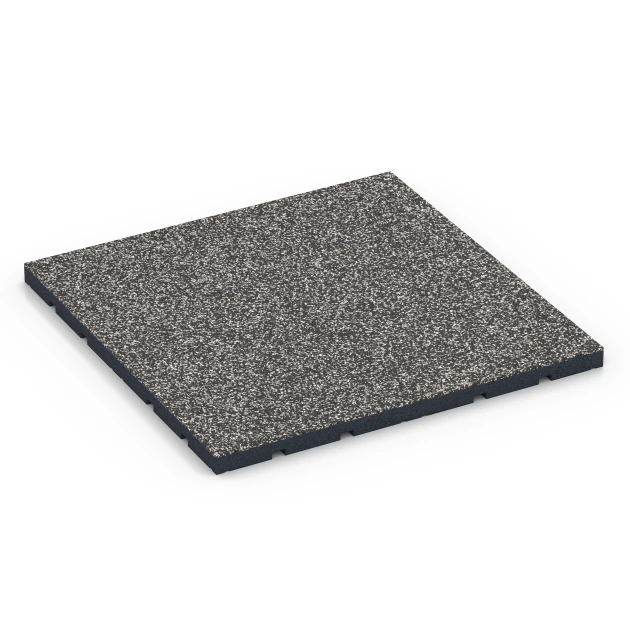 Outdoor Gym Flooring von WARCO im Farbdesign Dark grey granite mit den Abmessungen 60 x 60 x 3 cm | 0,36 m². Produktfoto von Artikel 7132 in der Aufsicht von schräg vorne.