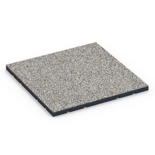 Outdoor Gym Flooring von WARCO im Farbdesign Grey granite mit den Abmessungen 60 x 60 x 3 cm | 0,36 m². Produktfoto von Artikel 7133 in der Aufsicht von schräg vorne.