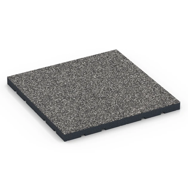 Outdoor Gym Flooring von WARCO im Farbdesign Dark grey granite mit den Abmessungen 60 x 60 x 4 cm | 0,36 m². Produktfoto von Artikel 7141 in der Aufsicht von schräg vorne.