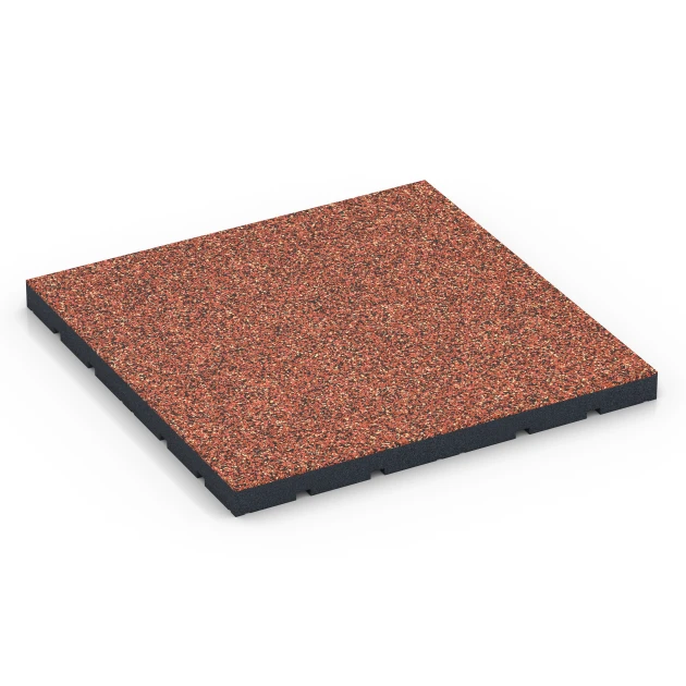 Outdoor Gym Flooring von WARCO im Farbdesign Embers mit den Abmessungen 60 x 60 x 4 cm | 0,36 m². Produktfoto von Artikel 7145 in der Aufsicht von schräg vorne.