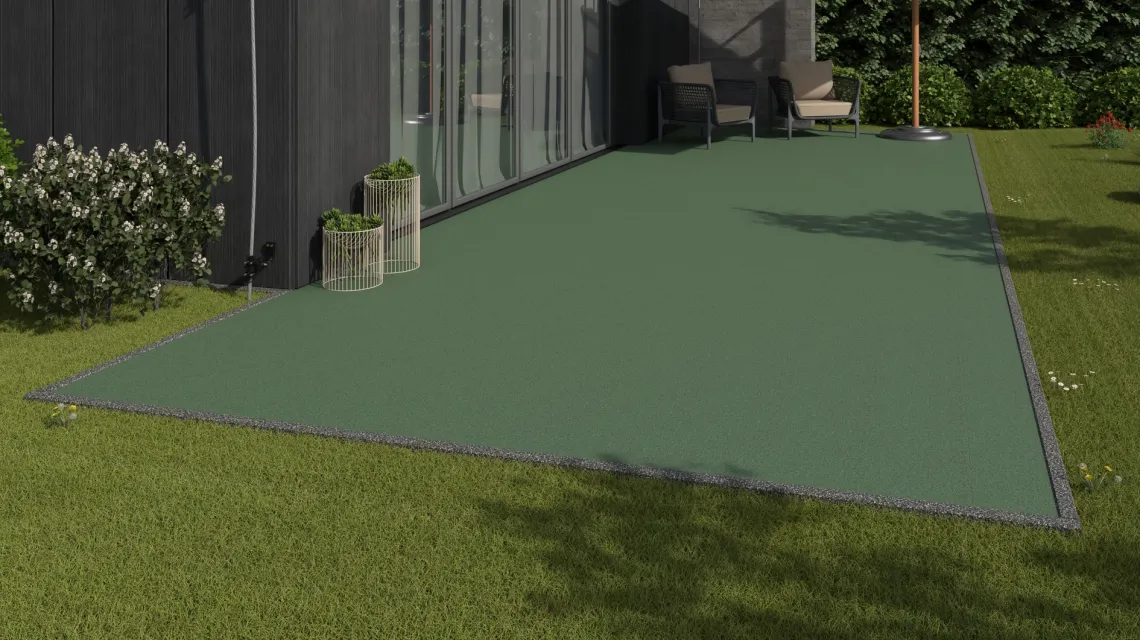Beispielhafte Verlegung für den Artikel 4264 von WARCO - Rubber click tile, Farbton Pale Green in der Abmessung 306 x 306 x 20 mm.
