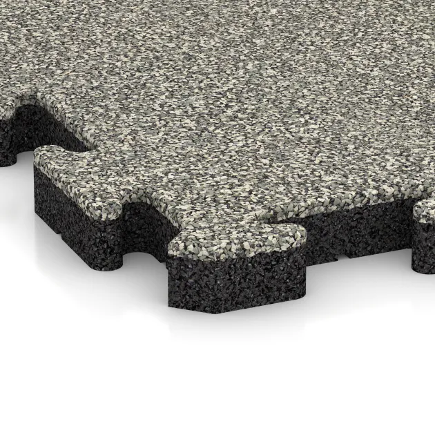 Detailaufnahme der Randausprägung von WARCO-Produkt 2841, Outdoor click tile, Format 500 x 500 x 40 mm, Farbe Light Granite.