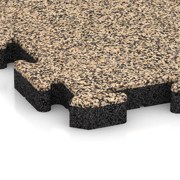 Detailaufnahme der Randausprägung von WARCO-Produkt 4009, Dog floor tile, Format 50 x 50 x 4 cm | 0,25 m², Farbe Travertine.