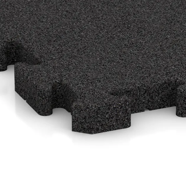 Detailaufnahme der Randausprägung von WARCO-Produkt 3653, Paddock mat, Format 500 x 500 x 40 mm, Farbe Anthracite.