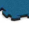 Detailaufnahme der Randausprägung von WARCO-Produkt 5303, Interlocking playground safety tile, Format 500 x 500 x 30 mm, Farbe Sky Blue.