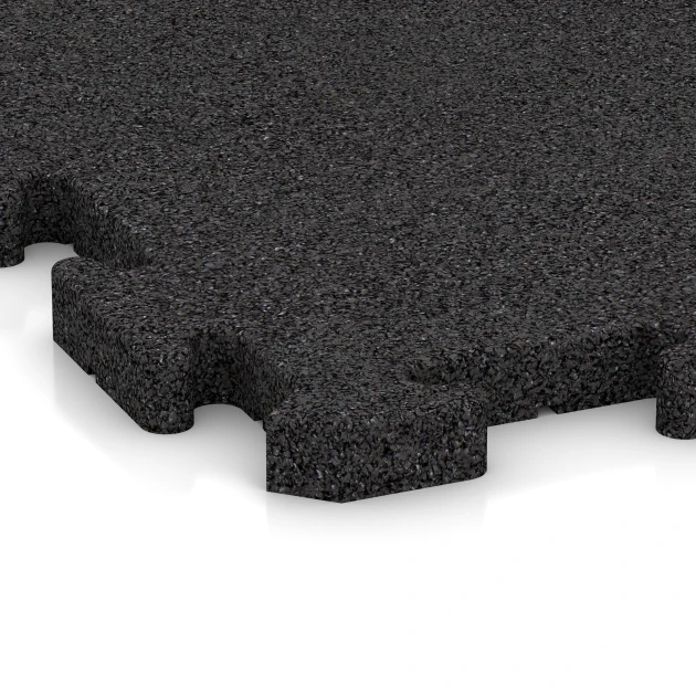 Detailaufnahme der Randausprägung von WARCO-Produkt 3324, Playground flooring, Format 100 x 100 x 3 cm | 1,00 m², Farbe Anthracite.
