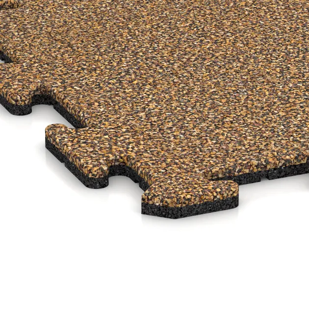 Detailaufnahme der Randausprägung von WARCO-Produkt 0043, Balcony tile 1.8 cm – weatherproof, Format 500 x 500 x 18 mm, Farbe Rattan Lounge.