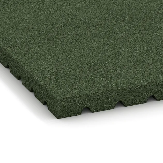 Detailaufnahme der Randausprägung von WARCO-Produkt 3642, Stable mat HD, Format 1000 x 1000 x 40 mm, Farbe Grass Green.