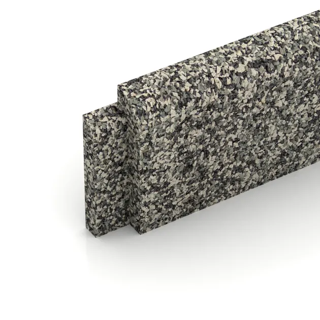 Detailaufnahme der Randausprägung von WARCO-Produkt 2256, Skirting Board, Format 750 x 80 x 20 mm, Farbe Light Granite.