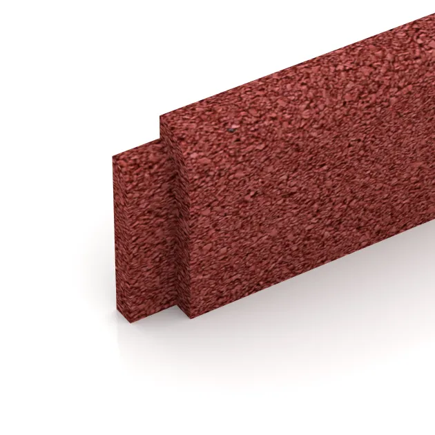 Detailaufnahme der Randausprägung von WARCO-Produkt 4293, Skirting Board, Format 750 x 80 x 20 mm, Farbe Coral Red.