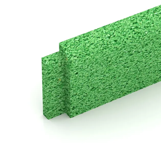 Detailaufnahme der Randausprägung von WARCO-Produkt 4289, Skirting Board, Format 750 x 80 x 20 mm, Farbe May Green.