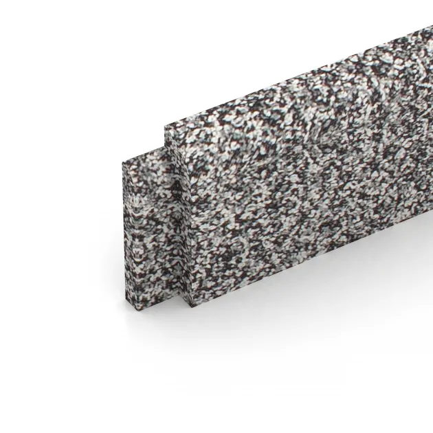 Detailaufnahme der Randausprägung von WARCO-Produkt 4611, Skirting Board, Format 750 x 80 x 20 mm, Farbe Grey Melange.