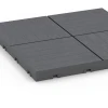 Detailaufnahme der Randausprägung von WARCO-Produkt 6349, Mosaic – Deck Tile, Format 30 x 30 x 2 cm, Farbe Silver Grey.