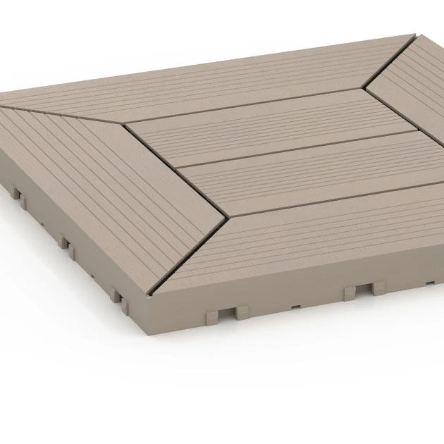 Detailaufnahme der Randausprägung von WARCO-Produkt 6350, Cassette Pattern – Deck Tile, Format 30 x 30 x 2 cm, Farbe Vanilla.