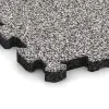 Detailaufnahme der Randausprägung von WARCO-Produkt 4452, Rubber click tile, Format 306 x 306 x 20 mm, Farbe Grey Melange.