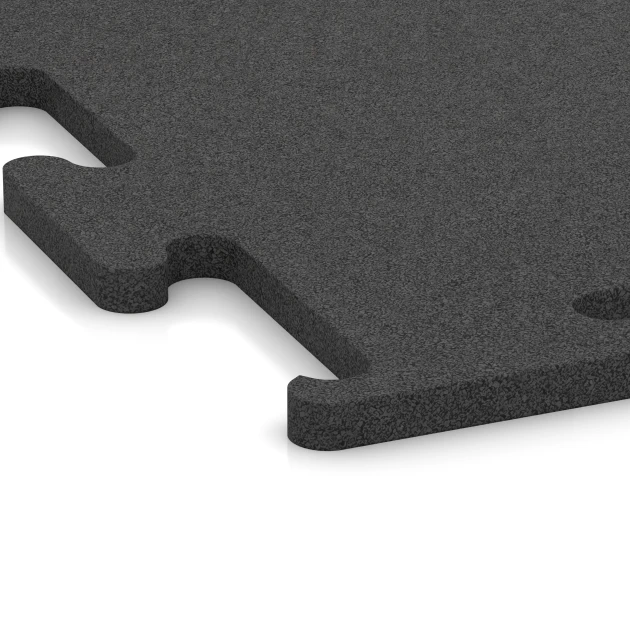 Detailaufnahme der Randausprägung von WARCO-Produkt 3748, Fitness Performance Elite Training Floor, Format 100 x 100 x 2 cm | 1,00 m², Farbe Anthracite.
