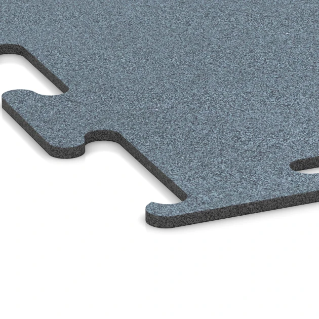 Detailaufnahme der Randausprägung von WARCO-Produkt 6164, Fitness Performance Elite Training Floor, Format 50 x 50 x 1 cm | 0,25 m², Farbe Aged silver.