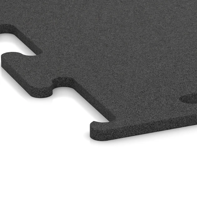 Detailaufnahme der Randausprägung von WARCO-Produkt 3750, Fitness Performance Elite Training Floor, Format 50 x 50 x 1,5 cm | 0,25 m², Farbe Anthracite.