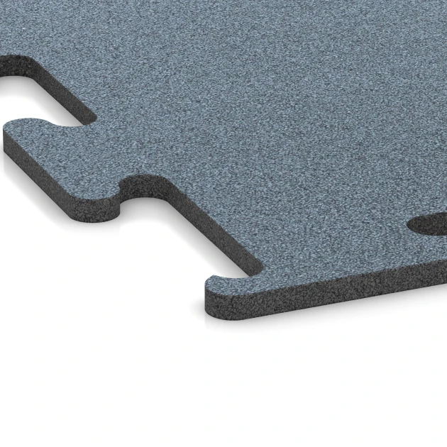 Detailaufnahme der Randausprägung von WARCO-Produkt 6166, Fitness Performance Elite Training Floor, Format 50 x 50 x 1,5 cm | 0,25 m², Farbe Aged silver.