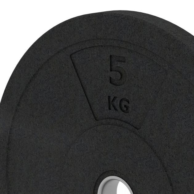 Detailaufnahme der Randausprägung von WARCO-Produkt 6084, Bumper Plate – Solid Rubber, Format 5 kg | ø 45,4 x 3,15 cm, Farbe Anthracite.