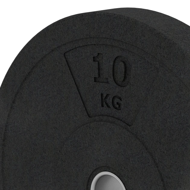Detailaufnahme der Randausprägung von WARCO-Produkt 6085, Bumper Plate – Solid Rubber, Format 10 kg | ø 45,4 x 5,85 cm, Farbe Anthracite.