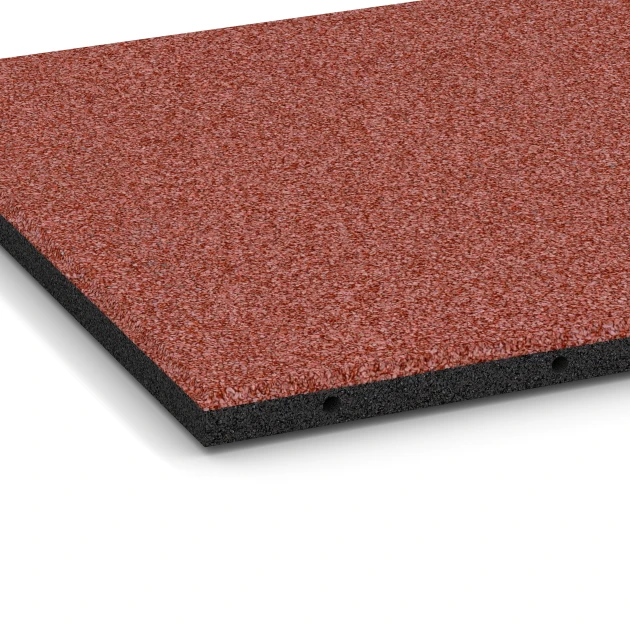 Detailaufnahme der Randausprägung von WARCO-Produkt 6288, Playground Safety Tiles, Format 50 x 50 x 3 cm, Farbe Tomato red.