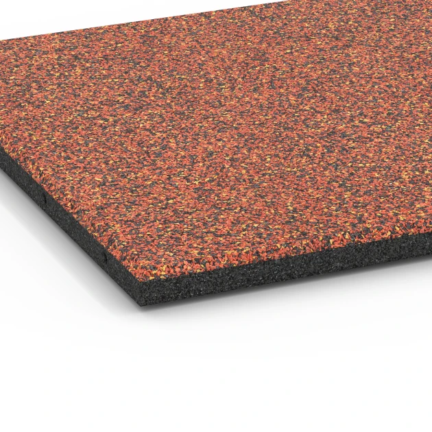 Detailaufnahme der Randausprägung von WARCO-Produkt 6417, Playground safety tile – CFH 90 cm, Format 50 x 50 x 3 cm | 0,25 m², Farbe Embers.