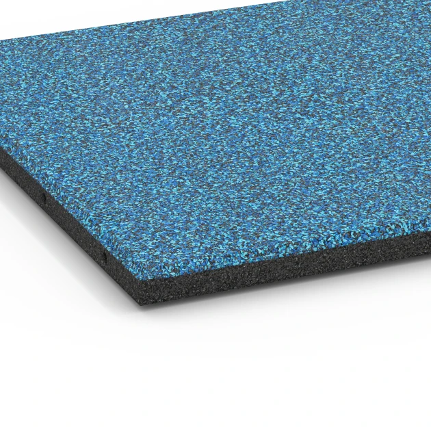 Detailaufnahme der Randausprägung von WARCO-Produkt 6420, Playground safety tile – CFH 90 cm, Format 50 x 50 x 3 cm | 0,25 m², Farbe Atlantic.