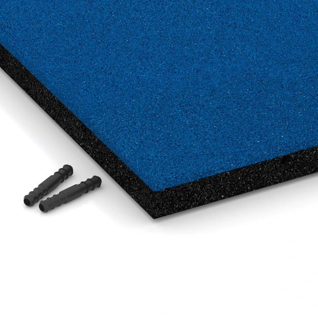 Detailaufnahme der Randausprägung von WARCO-Produkt 6220, Playground Safety Tiles, Format 50 x 50 x 4 cm, Farbe Sky blue.