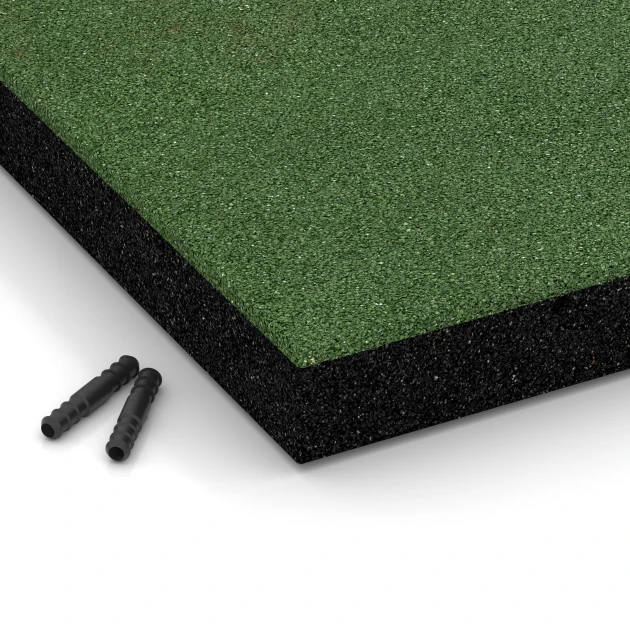 Detailaufnahme der Randausprägung von WARCO-Produkt 6267, Playground Safety Tile – 180 cm, Format 50 x 50 x 6 cm, Farbe Grass green.