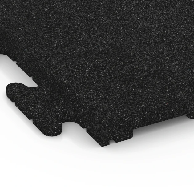 Detailaufnahme der Randausprägung von WARCO-Produkt 6190, Fitness Floor Tile Classic, Format 50 x 50 x 3 cm | 0,25 m², Farbe Anthracite.