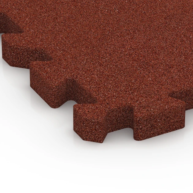 Detailaufnahme der Randausprägung von WARCO-Produkt 6994, Gym Floor Protection Mat, Format 50 x 50 x 4 cm | 0,25 m², Farbe Brick red.
