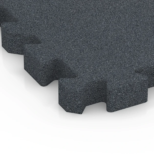 Detailaufnahme der Randausprägung von WARCO-Produkt 6404, Playground Safety Tile – 190 cm, Format 50 x 50 x 5 cm | 0,25 m², Farbe Slate grey.