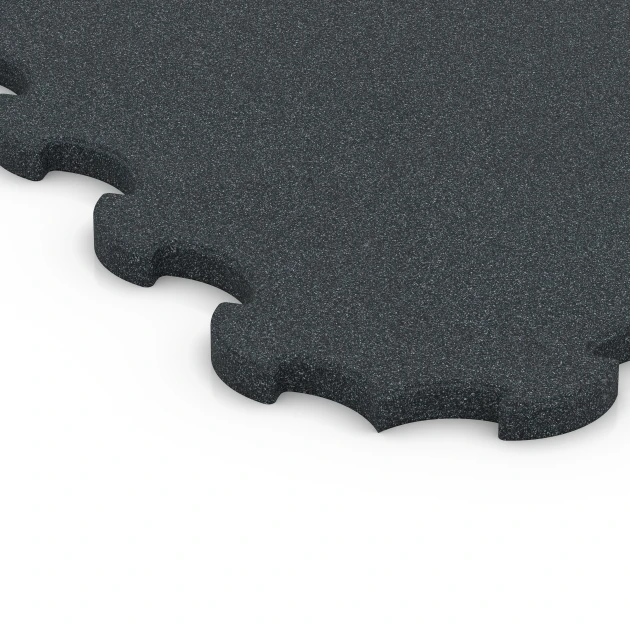 Detailaufnahme der Randausprägung von WARCO-Produkt 6323, Rubber Gym Mat, Format 102,5 x 102,5 x 2,5 cm | 1,05 m², Farbe Anthracite.