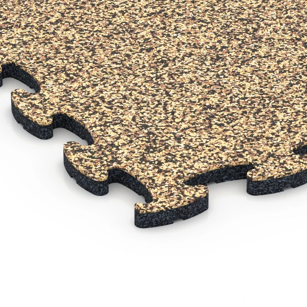 Detailaufnahme der Randausprägung von WARCO-Produkt 6786, Gym Floor Tiles, Format 44,6 x 44,6 x 1,8 cm, Farbe Rattan.