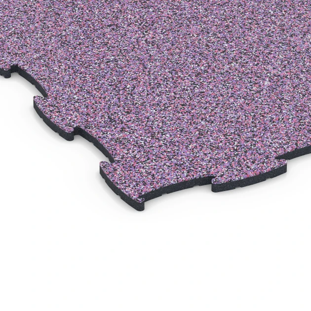 Detailaufnahme der Randausprägung von WARCO-Produkt 6900, Indoor Dog Sports Flooring, Format 44,6 x 44,6 x 1,8 cm, Farbe Lavender.