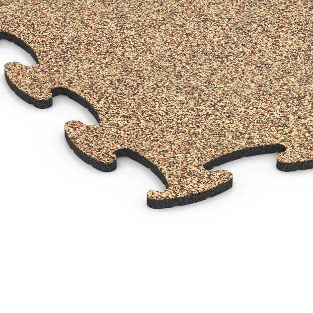 Detailaufnahme der Randausprägung von WARCO-Produkt 6907, Indoor Dog Sports Flooring, Format 98 x 98 × 1,8 cm, Farbe Terracotta.