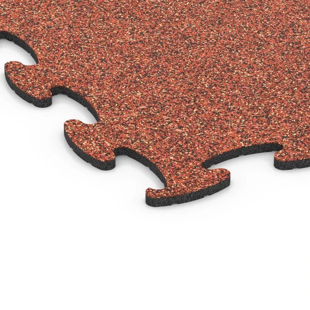Detailaufnahme der Randausprägung von WARCO-Produkt 6872, Fitness Max Floor System, Format 98 x 98 × 1,8 cm, Farbe Embers.