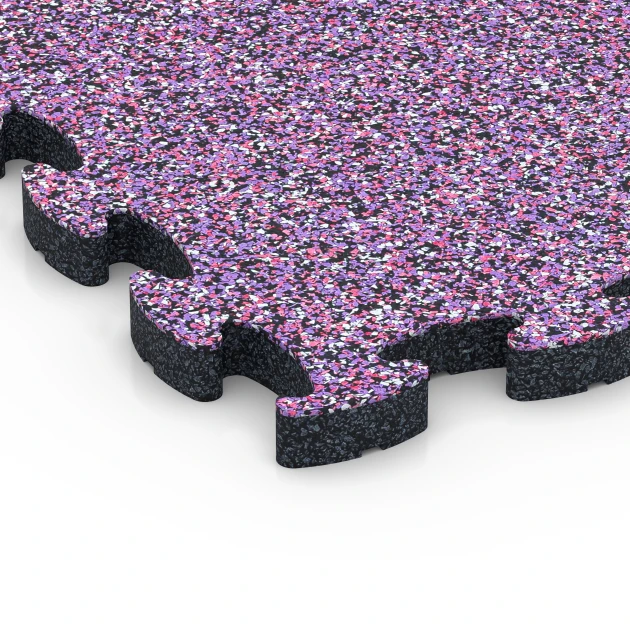 Detailaufnahme der Randausprägung von WARCO-Produkt 6936, Safety Puzzle Tile, Format 44,6 x 44,6 × 2,8 cm, Farbe Lavender.