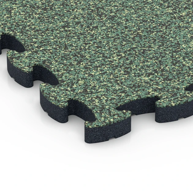 Detailaufnahme der Randausprägung von WARCO-Produkt 6879, Fitness Max Floor System, Format 44,6 x 44,6 × 2,8 cm, Farbe English Lawn.