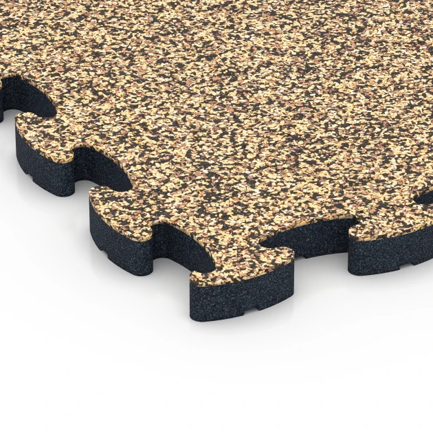 Detailaufnahme der Randausprägung von WARCO-Produkt 6885, Fitness Max Floor System, Format 44,6 x 44,6 × 2,8 cm, Farbe Rattan.