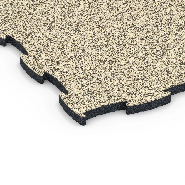 Detailaufnahme der Randausprägung von WARCO-Produkt 6856, Fitness Active Floor System, Format 97,1 x 97,1 x 2,8 cm, Farbe Travertine.
