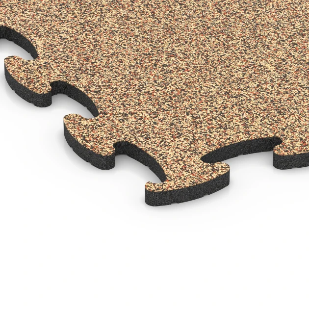 Detailaufnahme der Randausprägung von WARCO-Produkt 6889, Fitness Max Floor System, Format 98 x 98 x 2,8 cm, Farbe Terracotta.