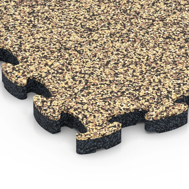 Detailaufnahme der Randausprägung von WARCO-Produkt 6822, Stone Carpet Click Tile, Format 28,9 x 28,9 x 1,8 cm, Farbe Rattan.
