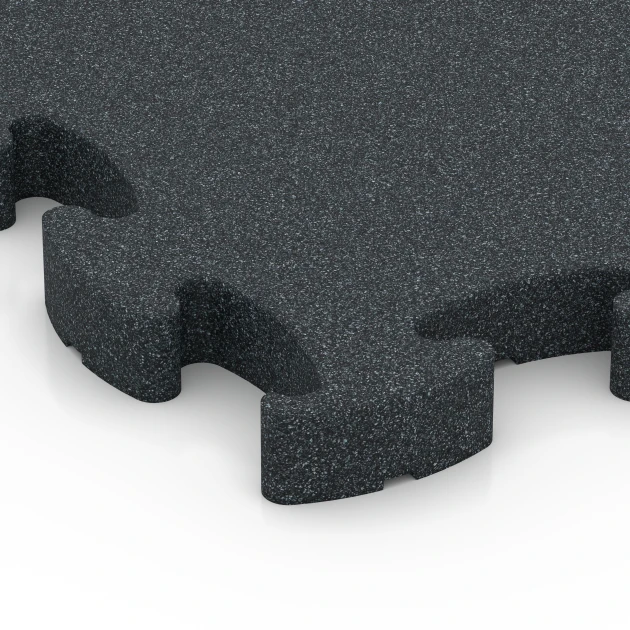 Detailaufnahme der Randausprägung von WARCO-Produkt 6967, Fitness Premium Performance Flooring, Format 45,9 x 45,9 x 2,8 cm, Farbe Anthracite.