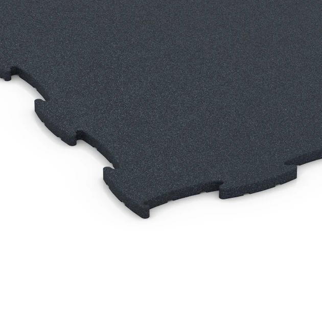 Detailaufnahme der Randausprägung von WARCO-Produkt 6968, Fitness Premium Performance Flooring, Format 99 x 99 x 1,8 cm, Farbe Anthracite.