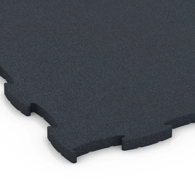 Detailaufnahme der Randausprägung von WARCO-Produkt 6969, Fitness Premium Performance Flooring, Format 99 x 99 x 2,8 cm, Farbe Anthracite.