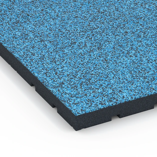 Detailaufnahme der Randausprägung von WARCO-Produkt 7148, Outdoor Gym Flooring, Format 60 x 60 x 4 cm | 0,36 m², Farbe Atlantic.