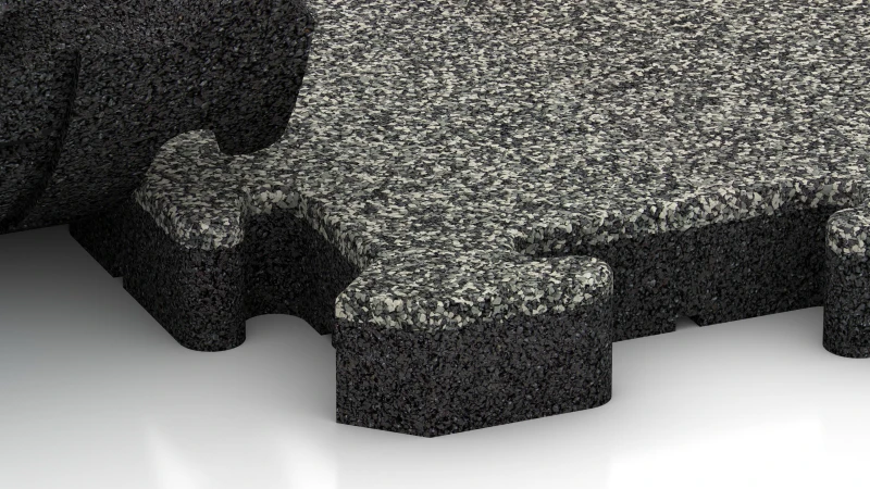 Jigsaw interlock with slight rounded bevel